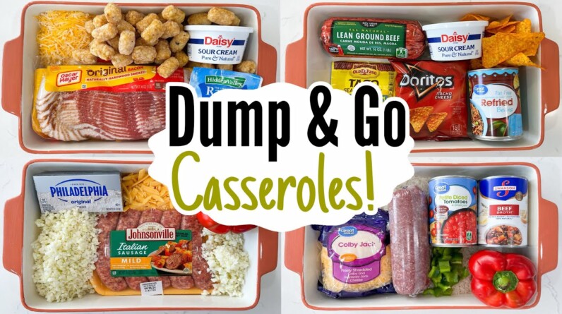DUMP & GO CASSEROLES | 5 Quick & EASY Casserole Dinner Recipes! | Tasty Cheap Meals | Julia Pacheco